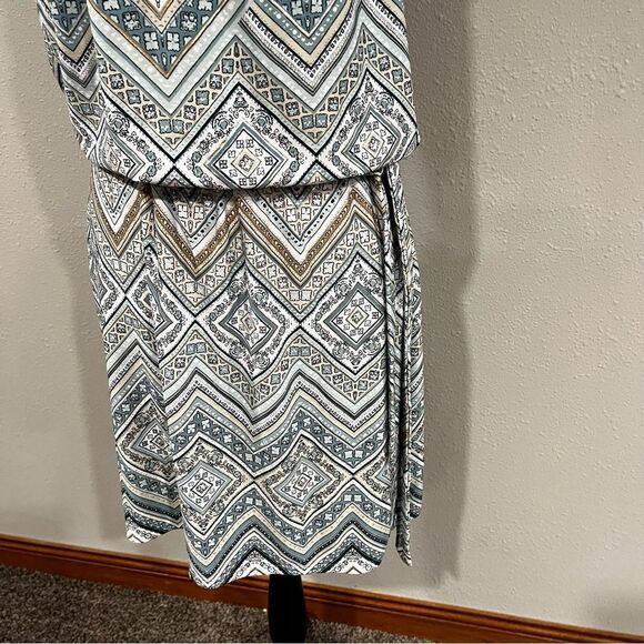 WHBM Tribal Print Strappy Belted Midi Dress - Picture 3 of 12